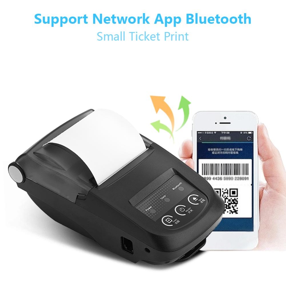 Máy in Hóa đơn Hỗ trợ Bluetooth Không dây 58mm Hỗ trợ Hệ điều hành Android IOS Windows - quốc...
