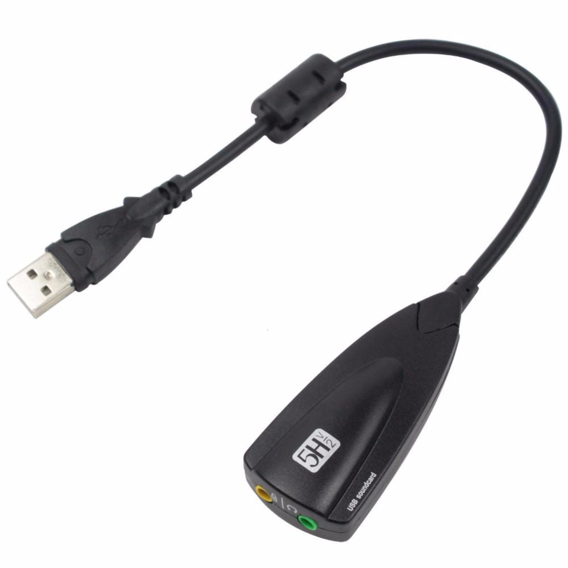 5HV2 USB 2.0 Virtual 7.1 Channel Audio External Sound Card Adapter(Black)