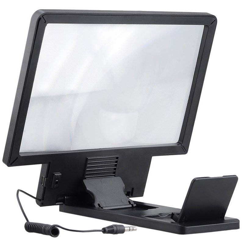 8.5 inch Điện Thoại Video HD Khuếch Đại Mở Rộng 3D Khuếch Đại Kính Phóng Đại Màn Hình (Đen)-quốc tế