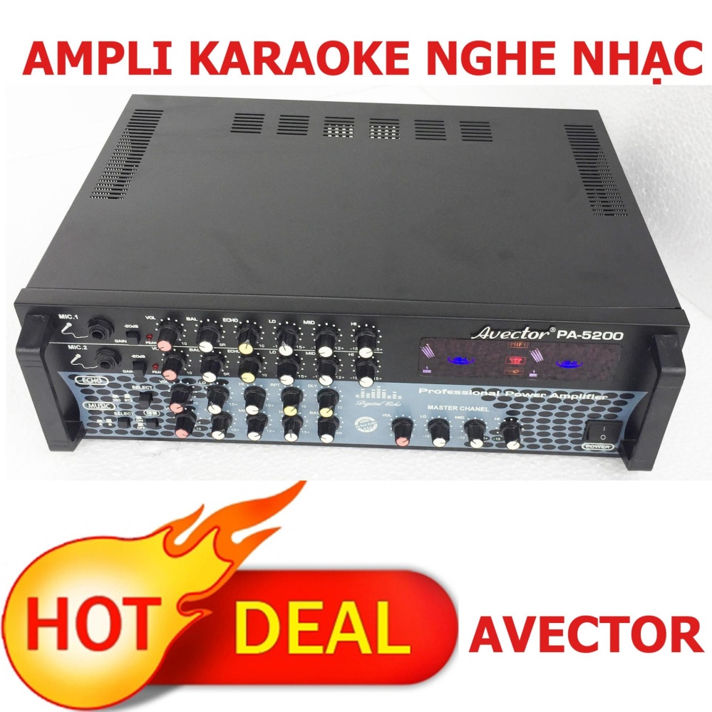 Ampli karaoke Amply nghe nhạc AVECTOR PA 5200 Giảm giá cực rẻ