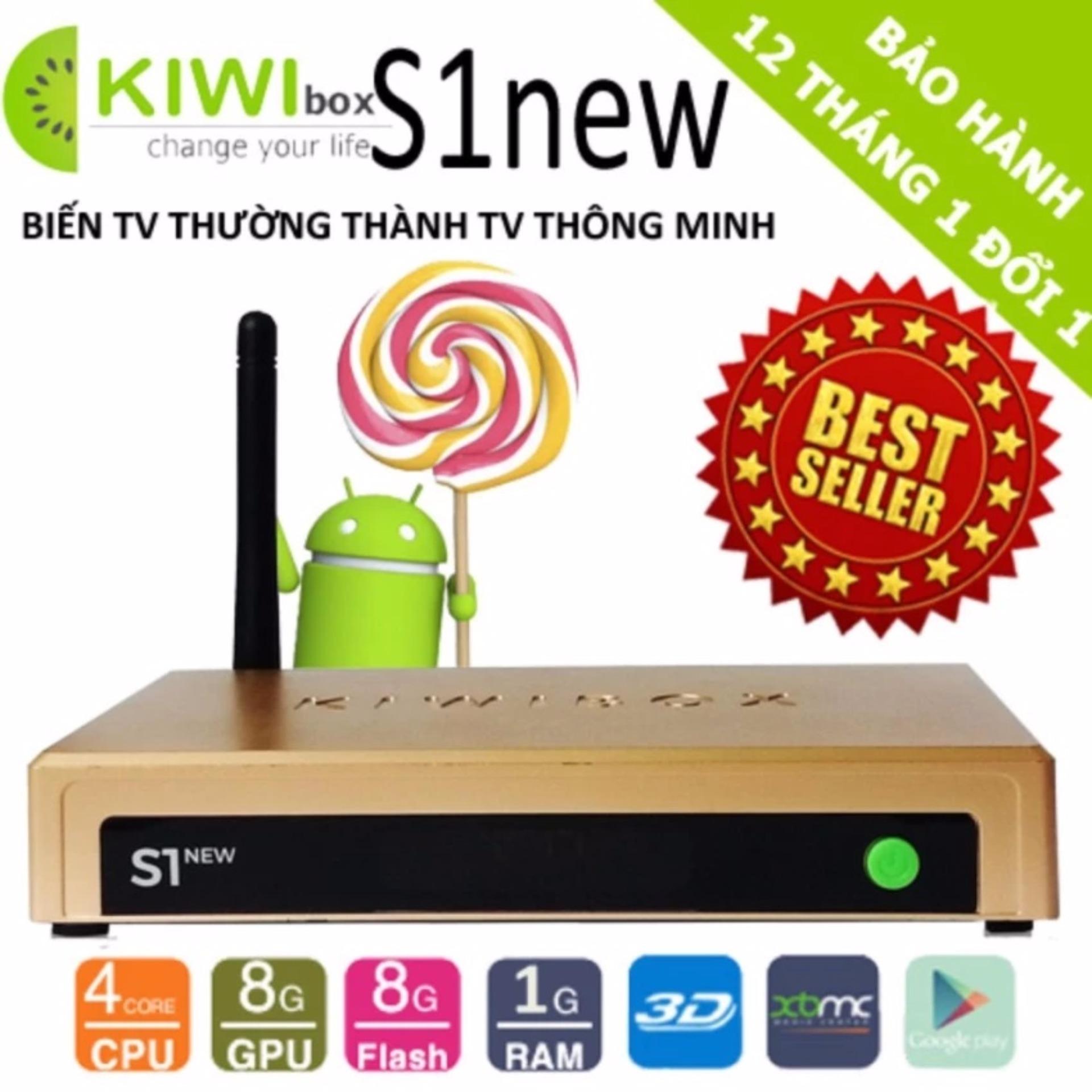 android tivi box kiwibox S1 new ( màu vàng )