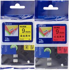 Băng mực in nhãn Brother 9mm chữ đen nền đỏ