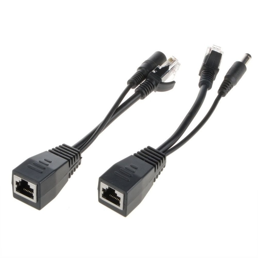 Hình ảnh Black Power Over Ethernet Passive POE Injector Splitter AdapterCable Kit - intl