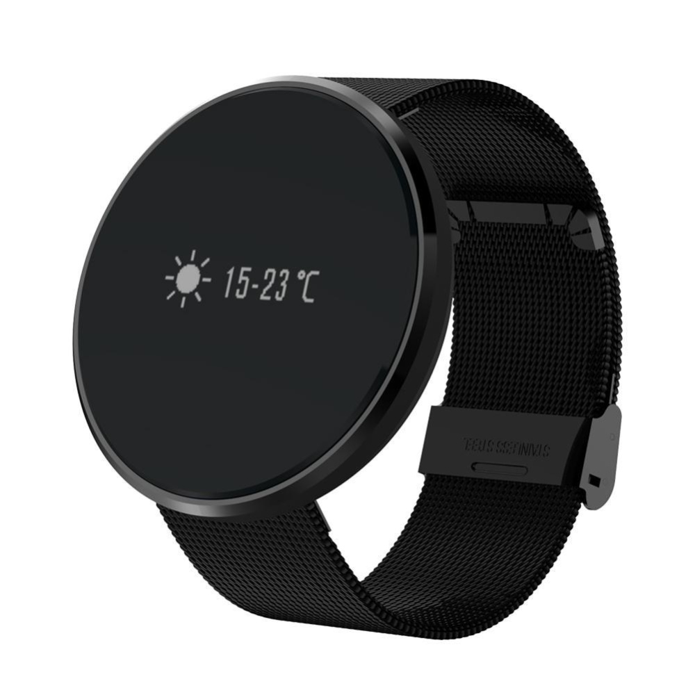 Bluetooth 4.0 OLED Touch Screen Steel Belt Android iOS Smart Watch(Black) - intl