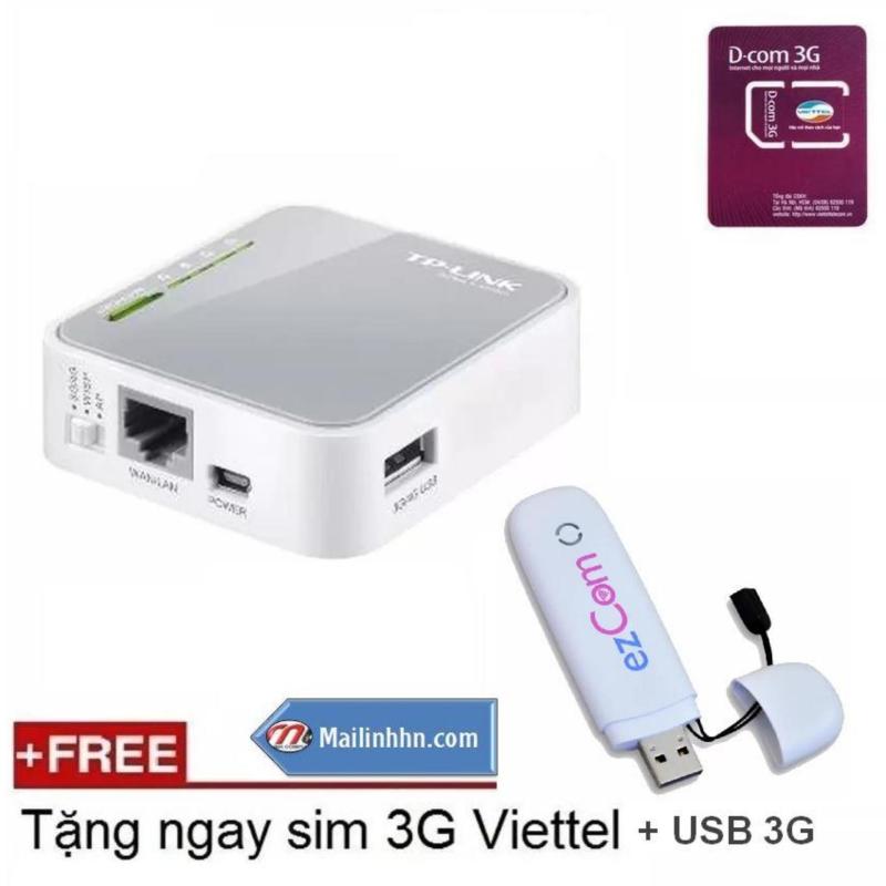 Bảng giá Bộ 1 thiết bị phát sóng wifi di động từ 3G Tp-Link Mr3020 + usb 3G Ezcom  MF190 + sim Viettel 3G Phong Vũ