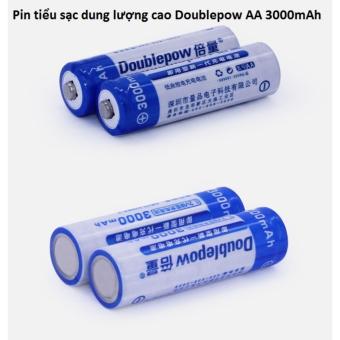 Bộ 4 viên pin tiểu sạc dung lượng cao Doublepow AA 3000mAh + hộp nhựa đựng pin  