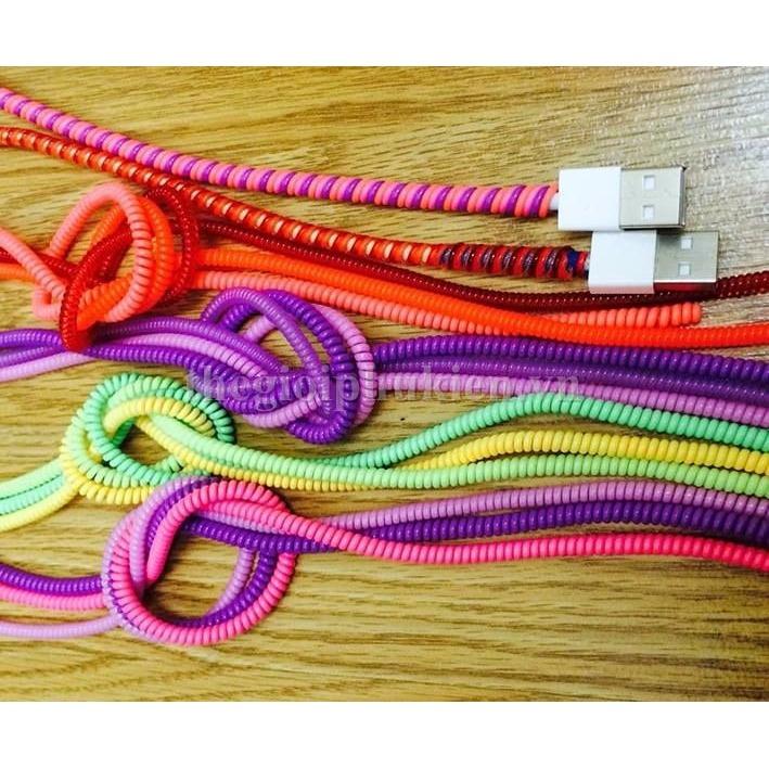 Bộ 5 dây quấn bảo vệ tai nghe, cáp sạc - Loại dây Mới (dây 3D) (màu ngẫu nhiên)