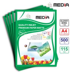 Nơi Bán Bộ 5 Xấp Giấy In Ảnh Media 1 Mặt Bóng (Glossy) A4 (21 x 29.7cm) 115gsm 100 Tờ x 5 – Hàng Nhập Khẩu  