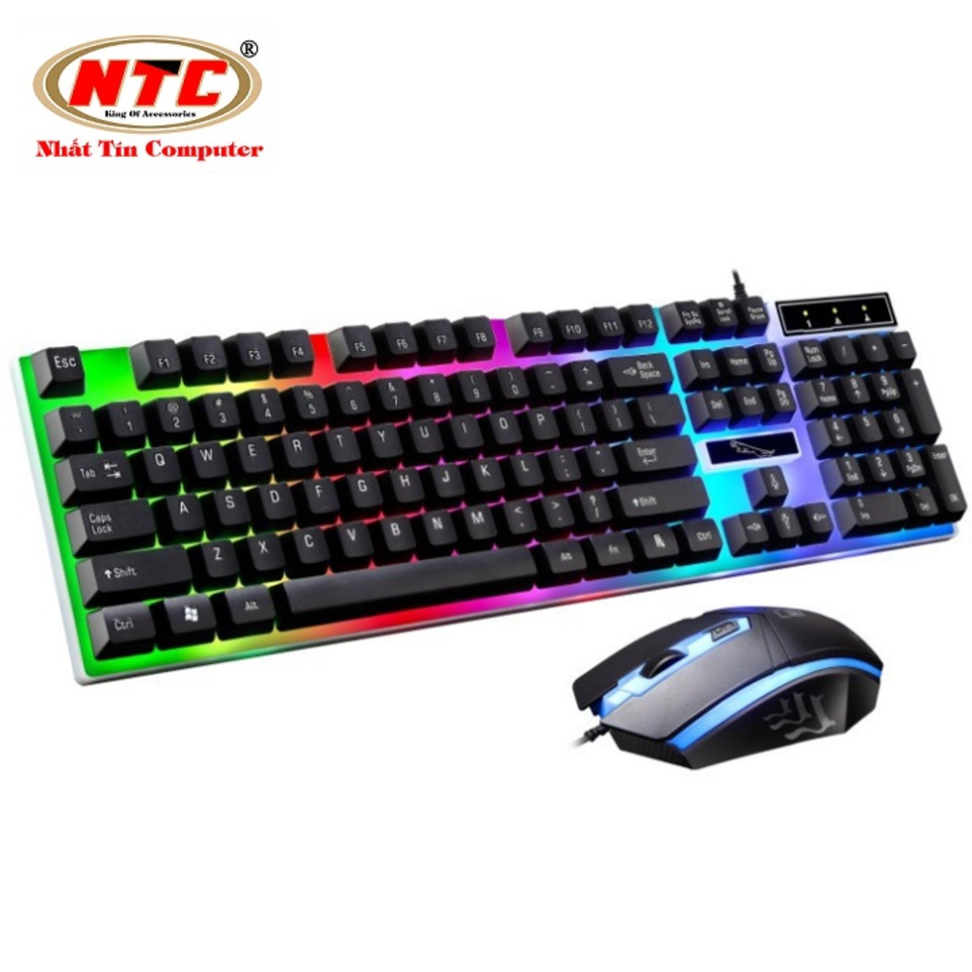 Bộ bàn phím giả cơ và chuột game dành cho game thủ NTC G21 led đa màu (Đen)