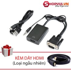 Bộ Cáp chuyển đổi tín hiệu từ VGA sang HDMI có âm thanh kèm theo cáp Micro USB + Tặng Cáp HDMI 3M dẹt