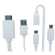 Bộ cáp HDMI MicroUSB chuẩn MHL cho điện thoại Android Hola (Trắng)
