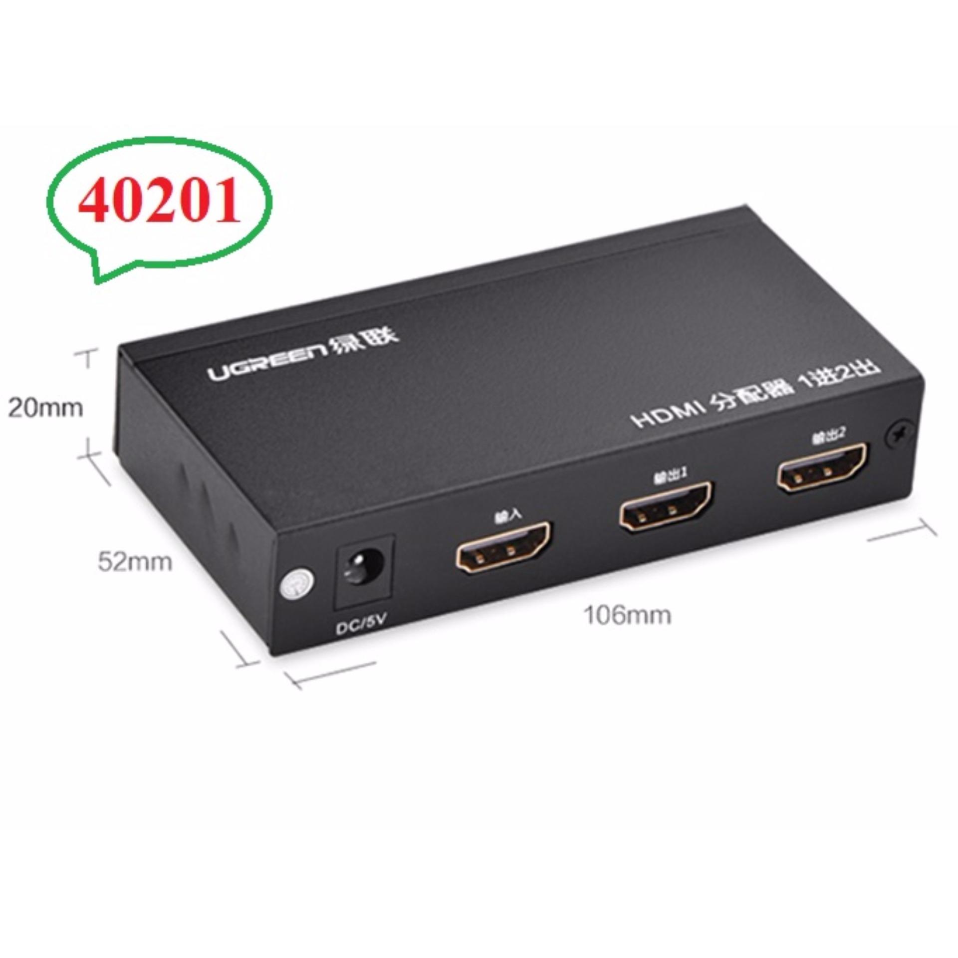 Bộ chia HDMI 1 ra 2 hỗ trợ 3D cao cấp Ugreen 40201