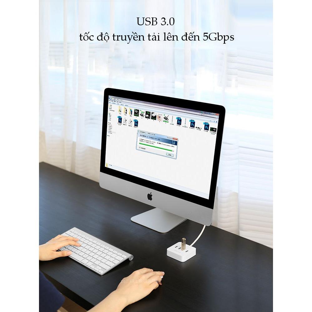 Bộ chia USB 3.0 ra 4 cổng hỗ trợ nguồn DC 5V/2A dài 1,5m UGREEN CR118 30221 - Hãng phân...