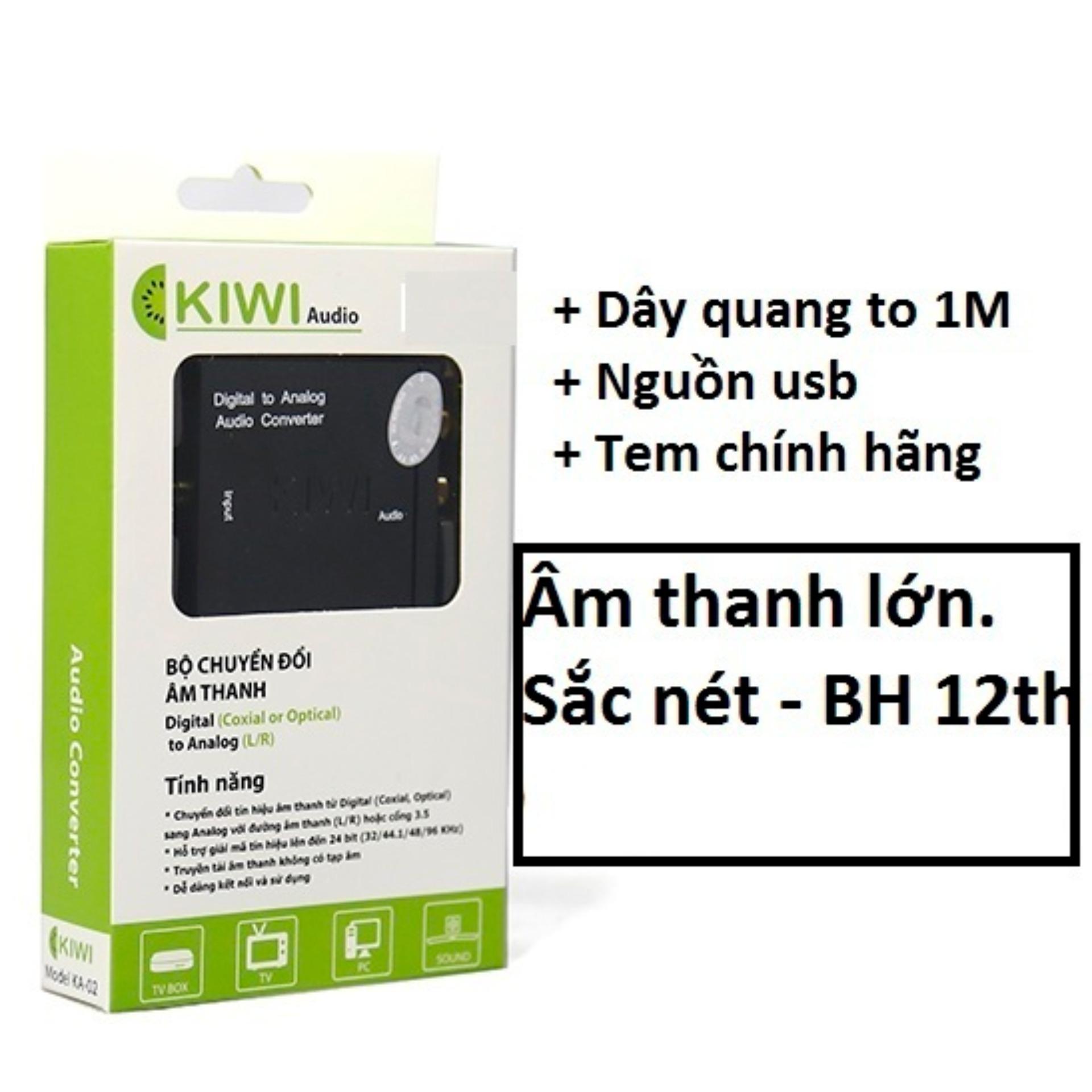 Bộ chuyển âm thanh KIWI BOX TV 4K quang optical sang audio AV ra amply KA-01