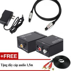 Bộ chuyển âm thanh TV 4K quang optical sang audio AV ra amply + Cáp optical 1.m