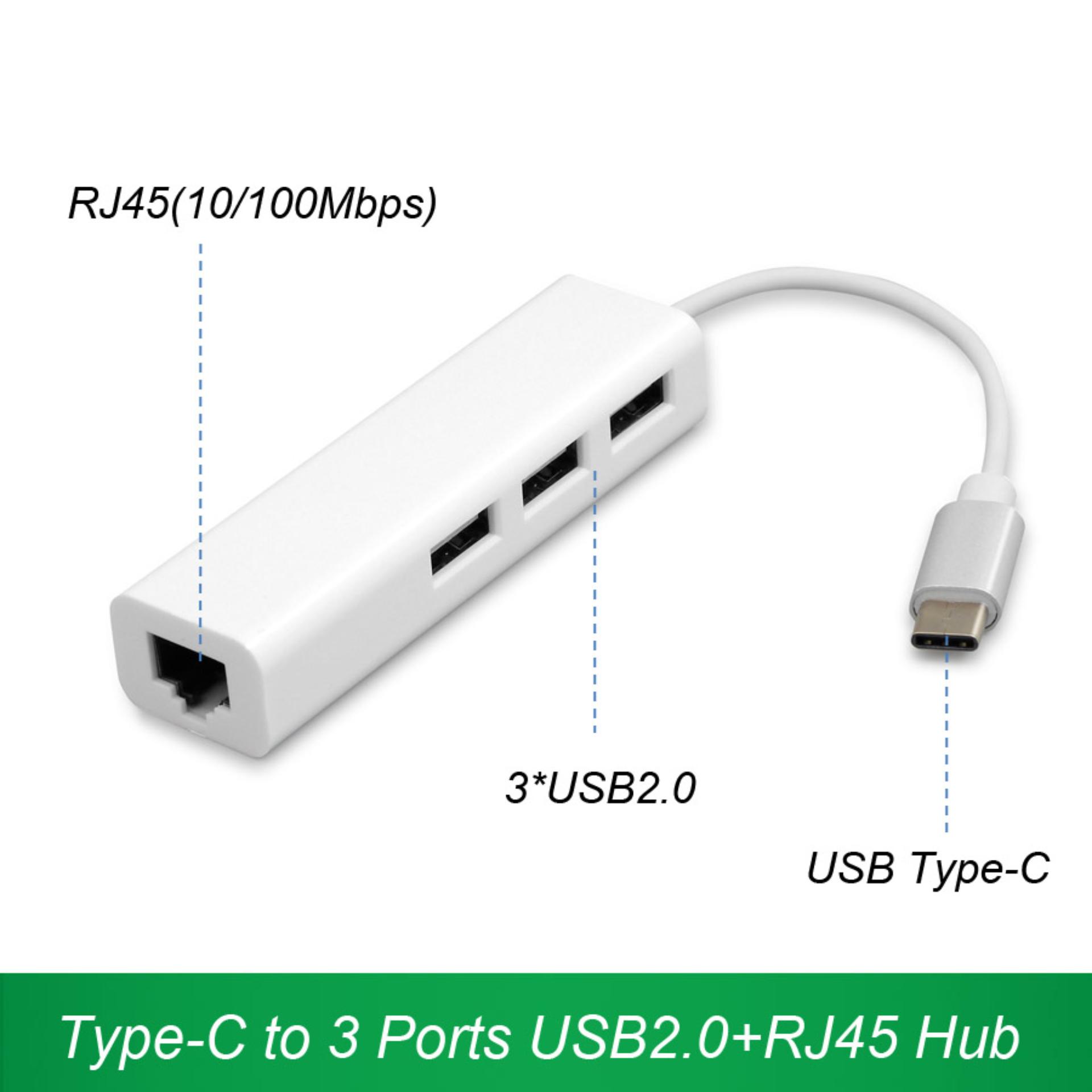 Bộ chuyển đổi USB 3.1 Type C sang USB Hub With RJ45 Ethernet Lan Adapter dành cho Macbook