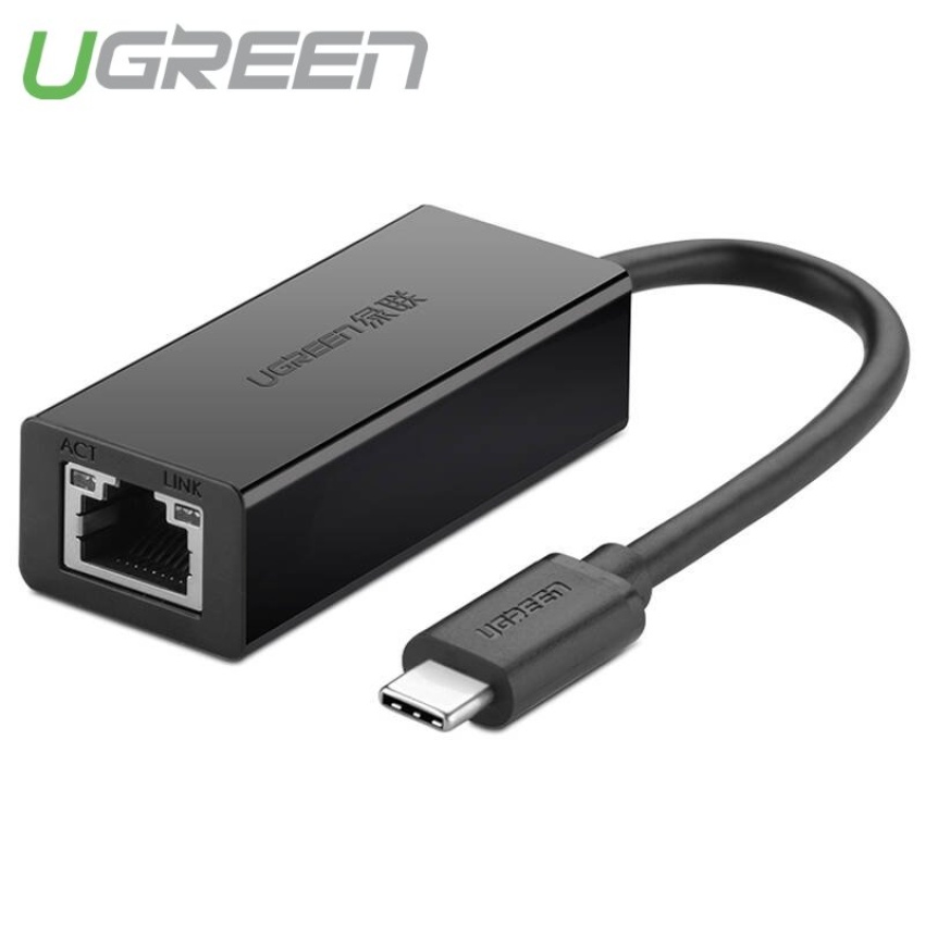 Bộ chuyển đổi USB Type C sang LAN 10/100 Mbps Ethernet dài UGREEN 30287 (màu đen)