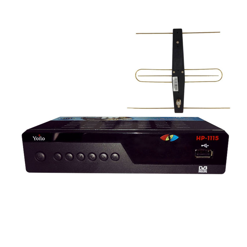 Bộ đầu thu kỹ thuật số DVB-T2/HP-1115 kèm anten có mạch khuếch đại