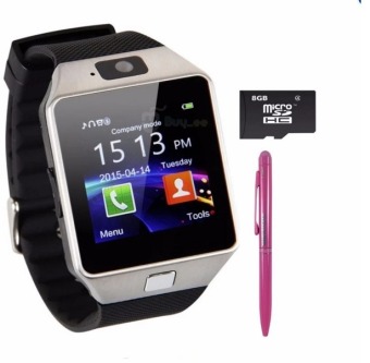 Bộ Đồng hồ thông minh Smart Watch DZ09 (bạc) và 1 thẻ nhớ 8GB 1 bút cảm ứng  