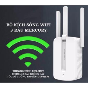Bộ kích sóng wifi 3 râu Mercury (wireless 300Mbps) cực mạnh  