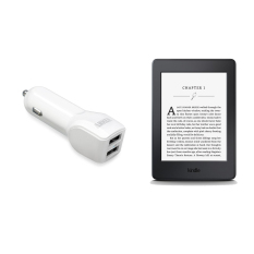 Bộ máy đọc sách Kindle paper AMAZON 2015 (Đen) và Sạc ô tô 2 cổng USB Anker 24W (Trắng) – Hàng nhập khẩu