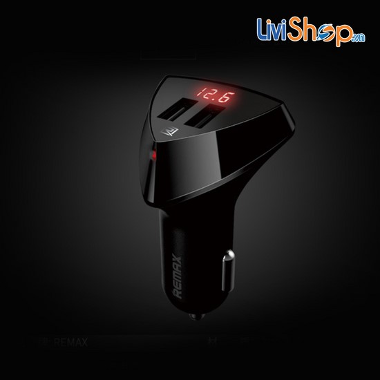 Bộ sạc đa năng dùng cho xe hơi 2 cổng USB 3.4A tích hợp LED hiển thị điện áp Remax...