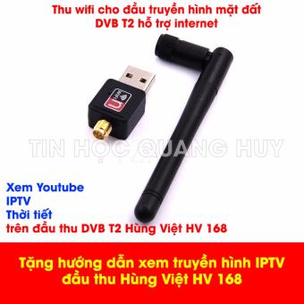 Bộ thu sóng wifi 802.IIN cho đầu thu DVB T2 Hùng Việt HD 168 tặng sách hướng dẫn xem truyền...