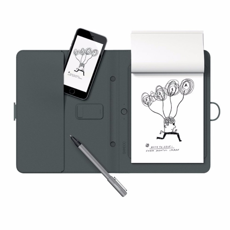Bảng giá bút vẽ cảm ứng kèm sổ ghi chú thông minh tự đồng bộ dữ liệu vào điện thoại , Tablet Bamboo Spark(xám)- Hàng nhập khẩu Phong Vũ