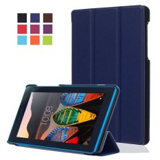 BYT KST Hoa Văn Đồng Màu Máy Tính Bảng Da Flip Cover Ốp Lưng với Chân Đứng cho Lenovo Tab 3 7 Tinh TB-710F /I (Xanh Dương) -quốc tế