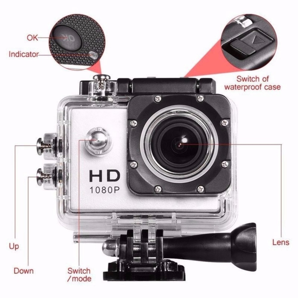 Camera chụp ảnh quay video chống nước Full HD 1080p
