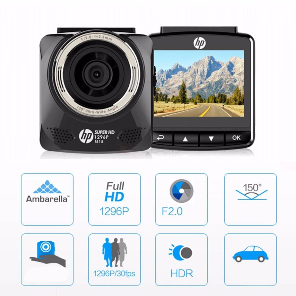 Camera hành trình cho oto xe hơi (thương hiệu Mỹ) HP F515 độ nét cao 1296P