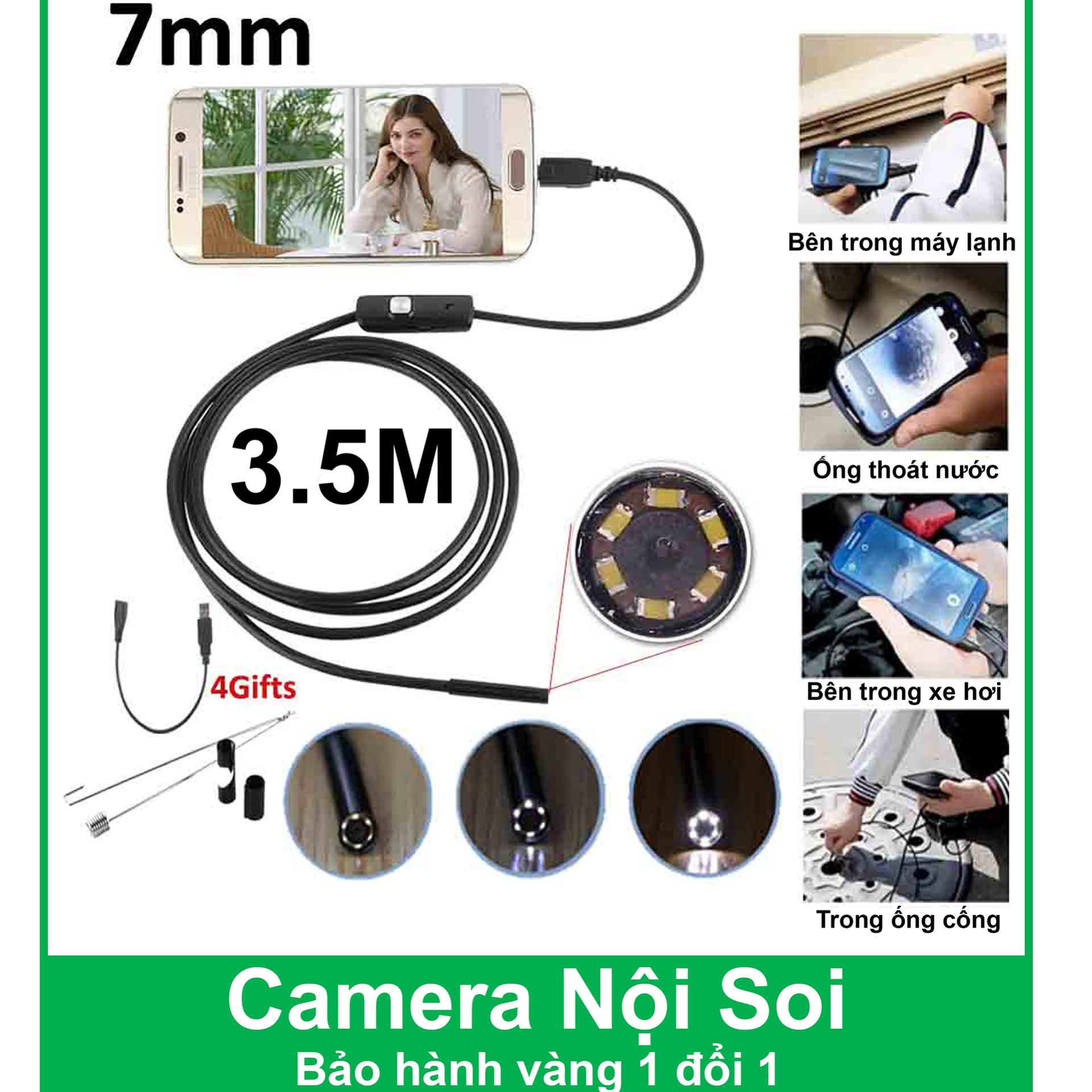 Camera nội soi cho điện thoại và máy tính đường kính 7mm (dài 3.5m) - Chống nước IP67