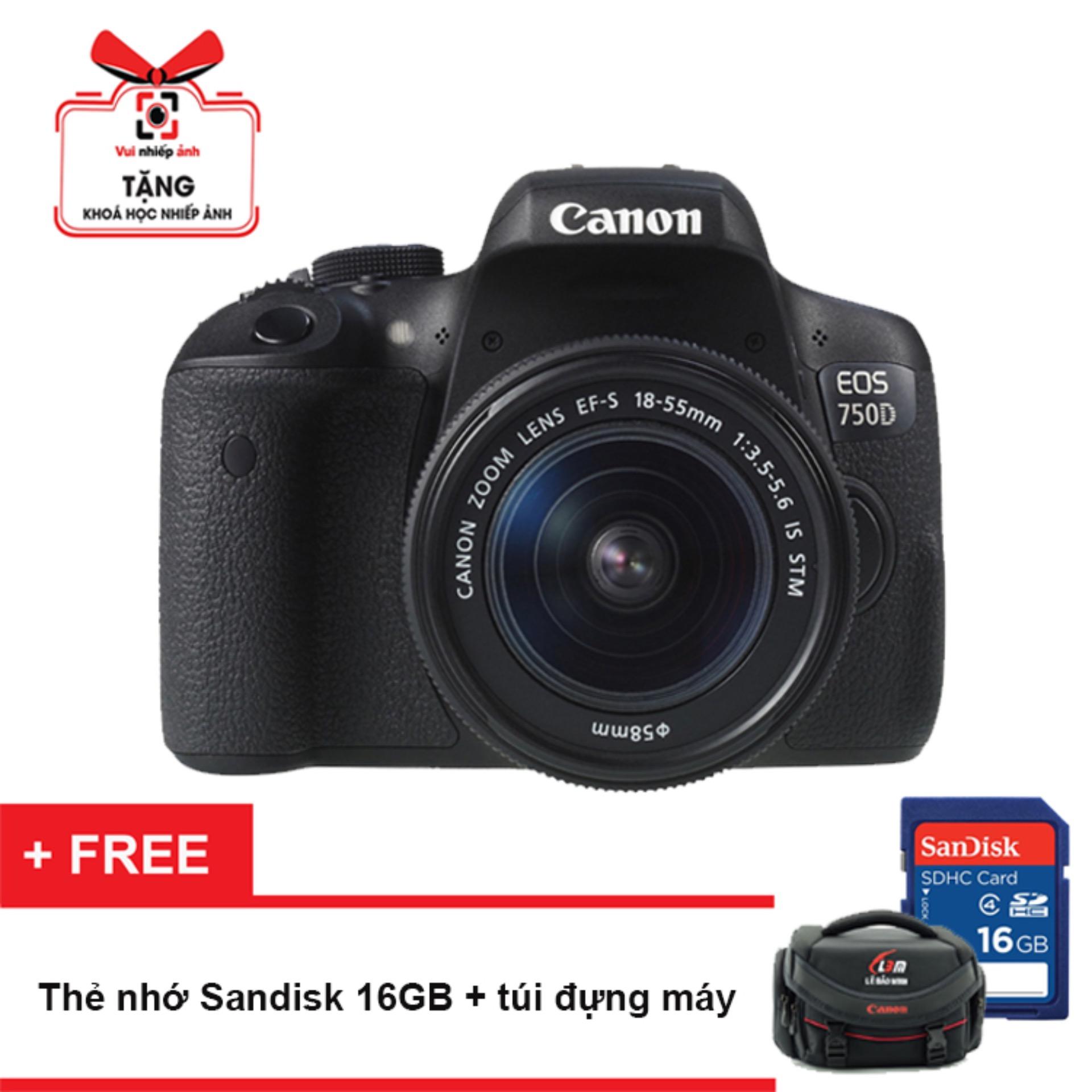 Canon EOS 750D 24.2MP và lens Kit 18-55mm IS STM (Đen) - Hãng Phân Phối Chính Thức + Tặng thẻ...