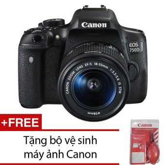Canon EOS 750D 24.2MP với lens Kit 18-55 IS STM (Đen) + Tặng bộ vệ sinh máy ảnh Canon  