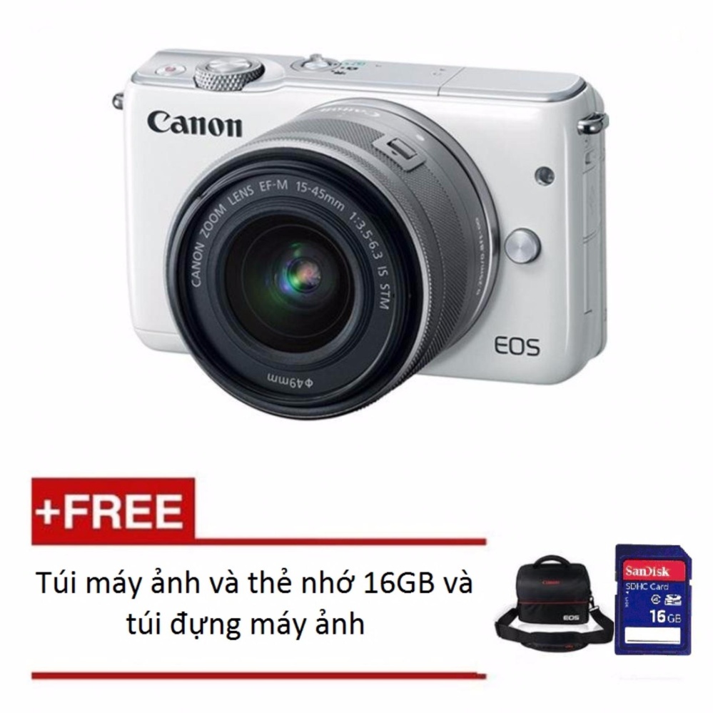 Canon EOS M10 18MP với Lens Kit EF-M 15-45mm + Tặng 1 Thẻ 16GB và 1 túi đựng máy ảnh...