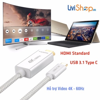 Cáp chuyển USB Type C sang HDMI hỗ trợ xuất Video 4K - 60Hz(1 mét)  
