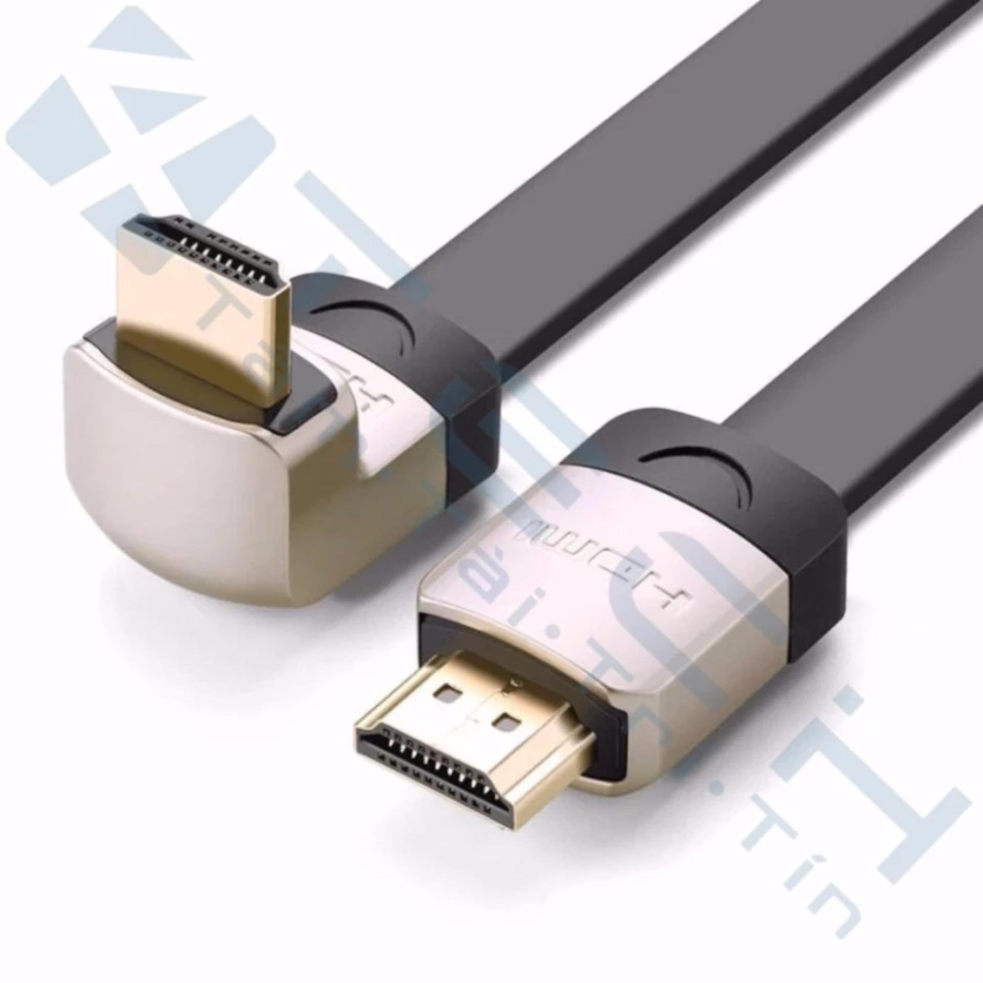 Cáp HDMI 1M dẹt nghiêng góc 90 độ chính hãng Ugreen 10277 hỗ trợ 3D 4K