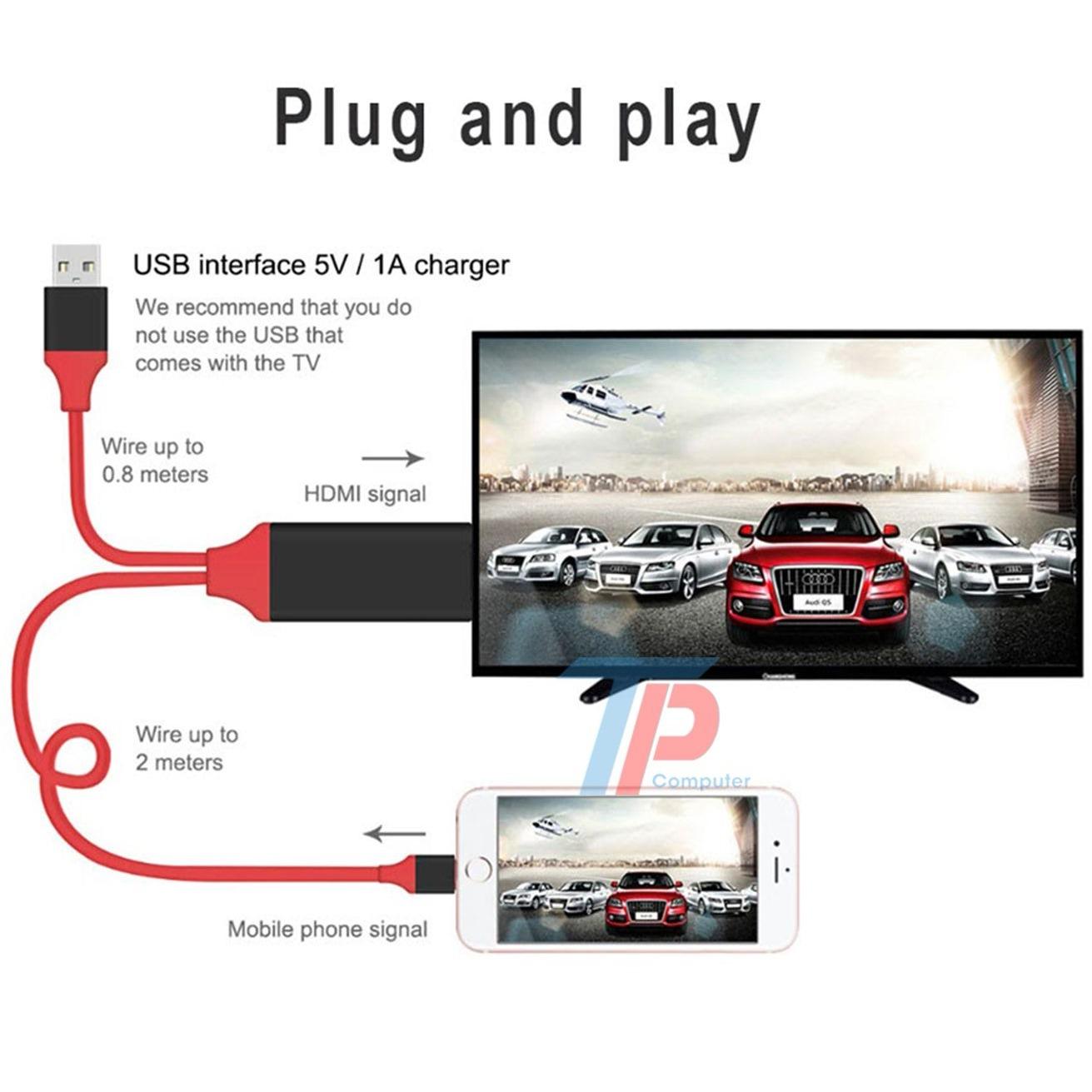 Cáp Kết nối HDMI cho iPhone, iPad (lightning to HDTV Cable)