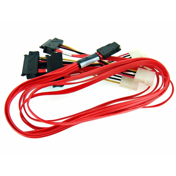 Cáp Molex cable Internal MiniSAS SFF-8087 to 4x SFF-8482 - 74562-7022 74562-7500 (Đỏ)