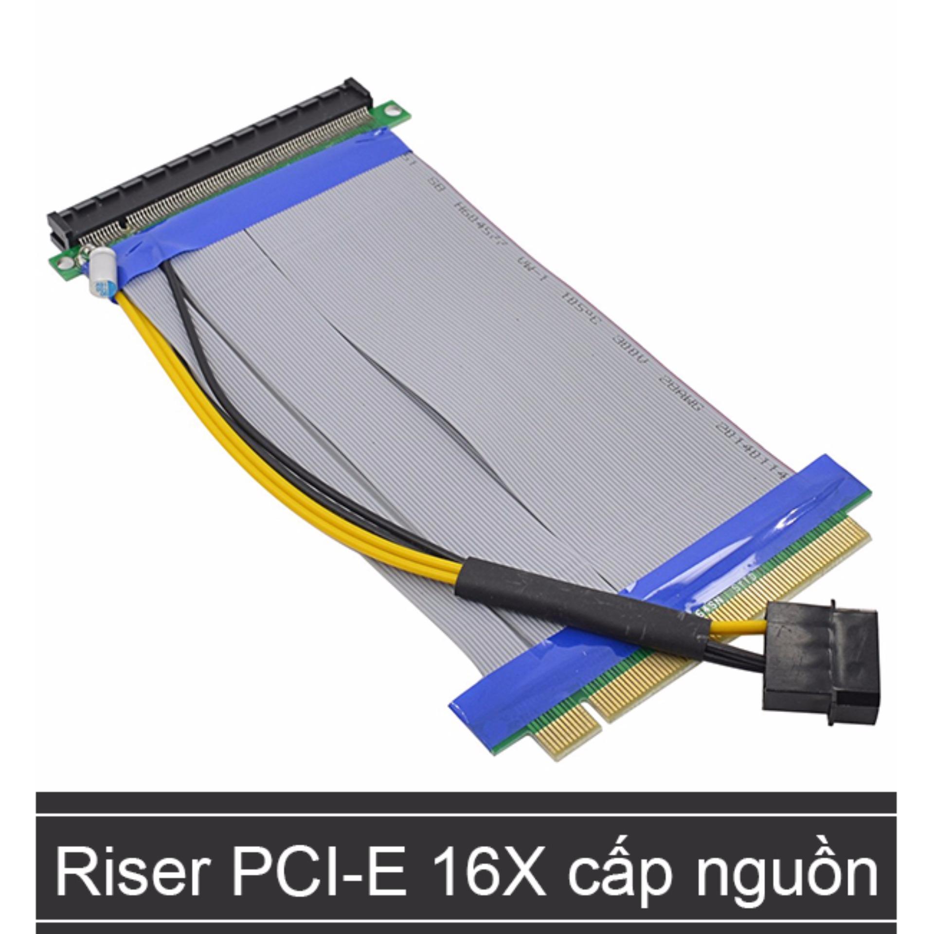 Cáp Reser nối dài khe PCI-E 16X (Cáp nối dài khe cắm Card màn hình) hỗ trợ cấp nguồn bổ...