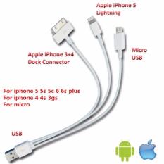 Cáp sạc 3 trong 1 dùng cho iPhone và Android điện thoại máy tính bảng