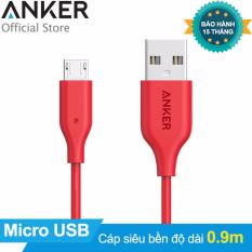 Cáp sạc siêu bền Anker PowerLine Micro USB 0.9m (Đỏ)   Đang Bán Tại Lamino (Tp.HCM)