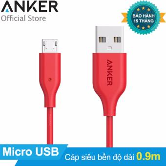 Cáp sạc siêu bền Anker PowerLine Micro USB 0.9m (Đỏ)  