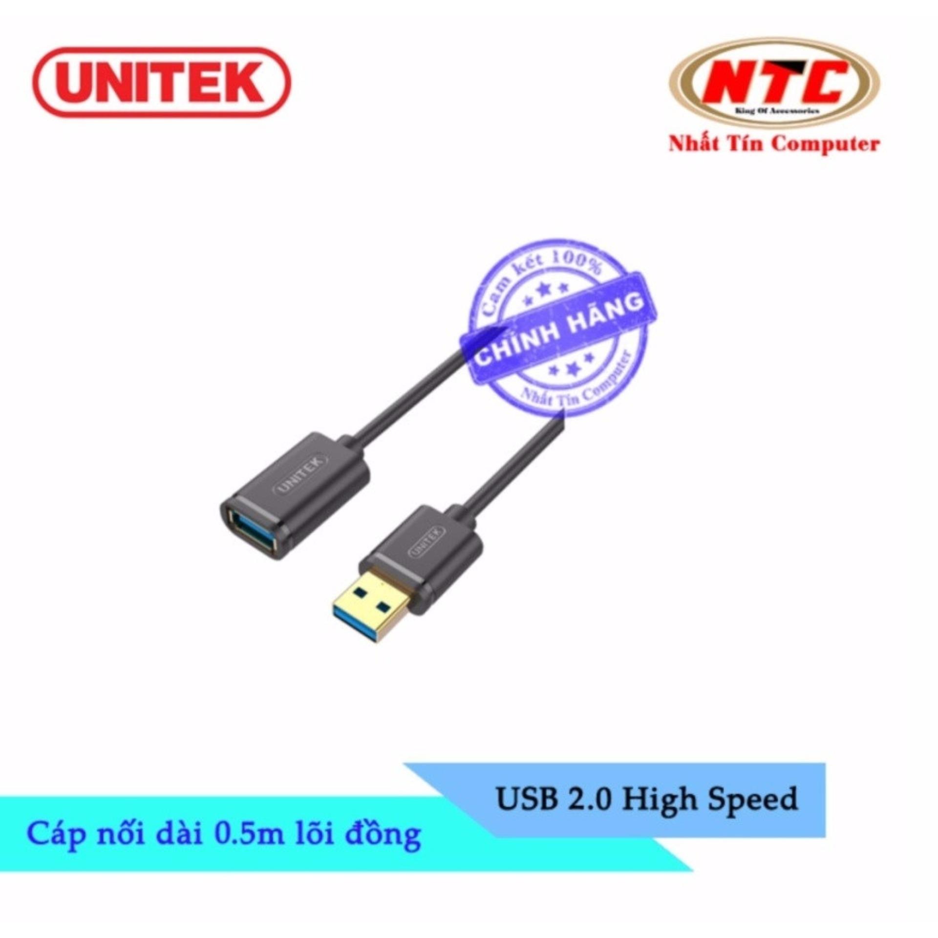 Cáp USB nối dài 2.0 Unitek Y-C 447GBK - dài 0.5m (Đen)