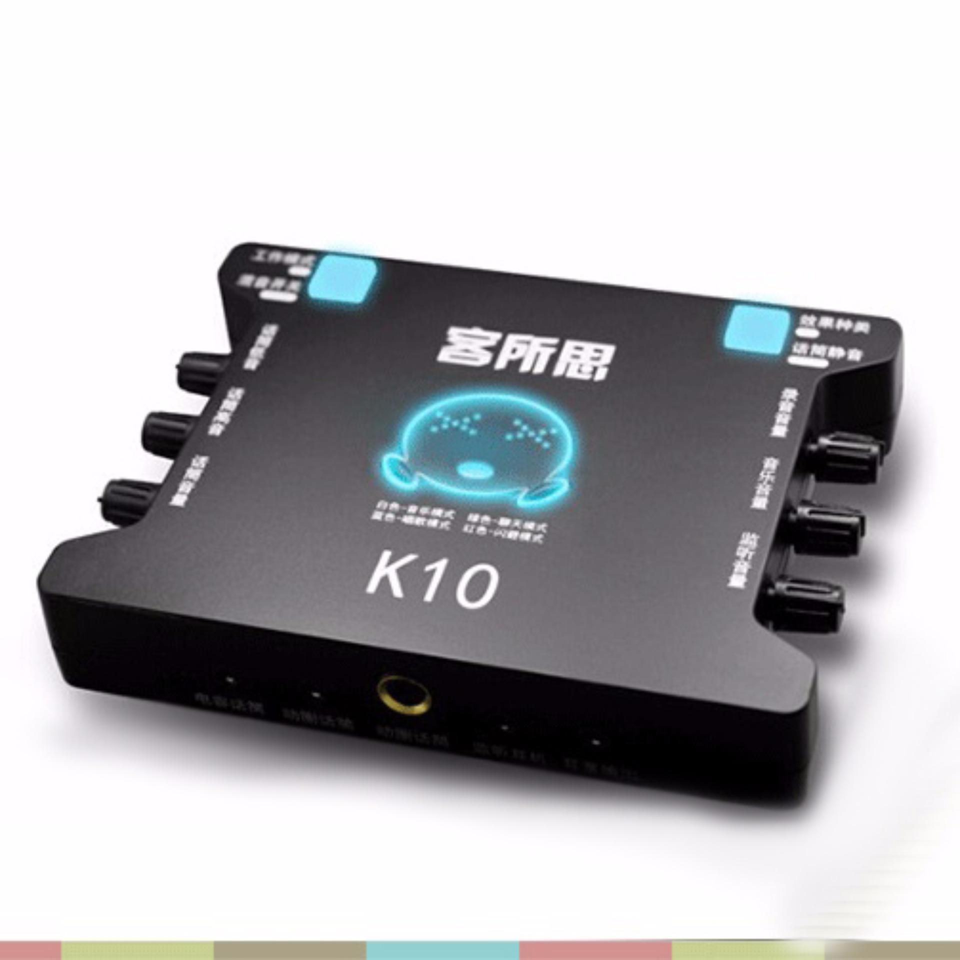 Card sound hỗ trợ hát karaoke livestream cắm ngoài USB - XOX K10 (Đen)