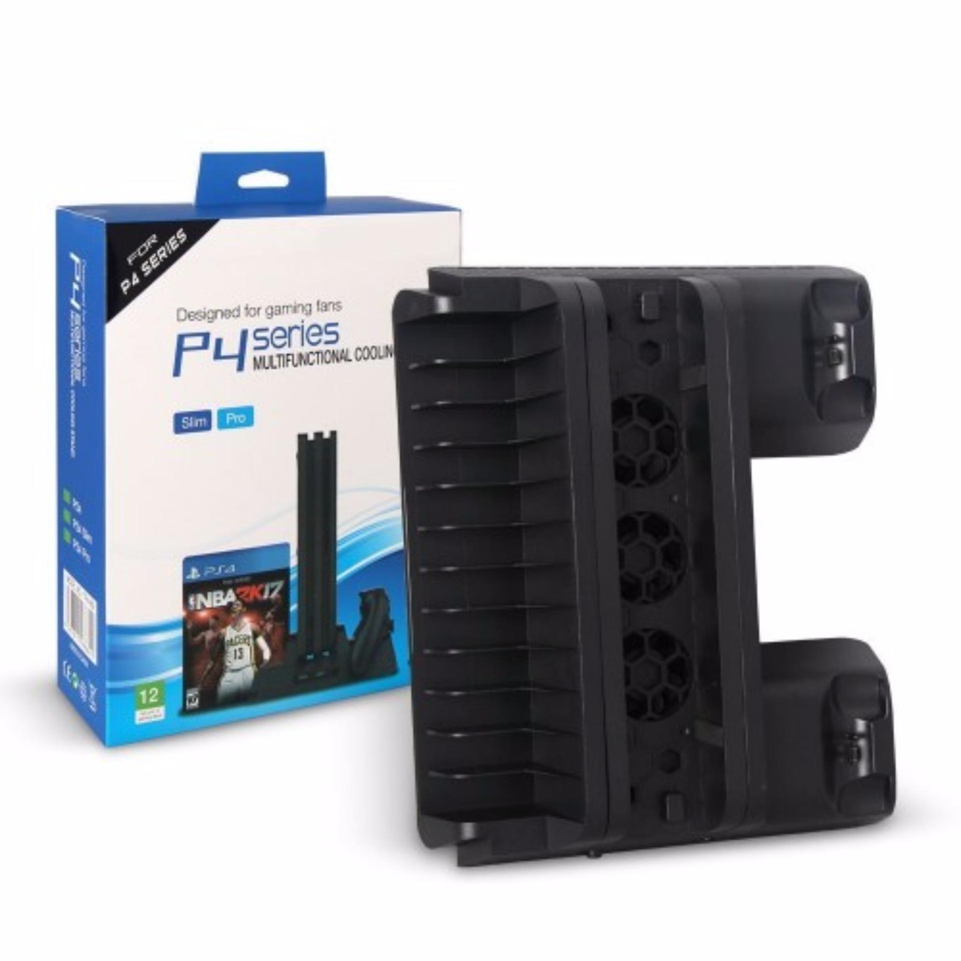 Chân đế quạt tản nhiệt + sạc tay cầm 3 in 1 cho PS4 ,PS4 Slim và Ps4 Pro