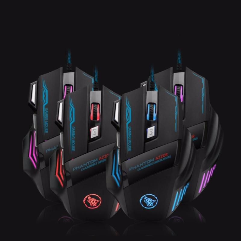 Bảng giá Chuột 7D chơi Game cực chất Azzor W9 Led đa màu - DPI 3200 (Đen) Phong Vũ