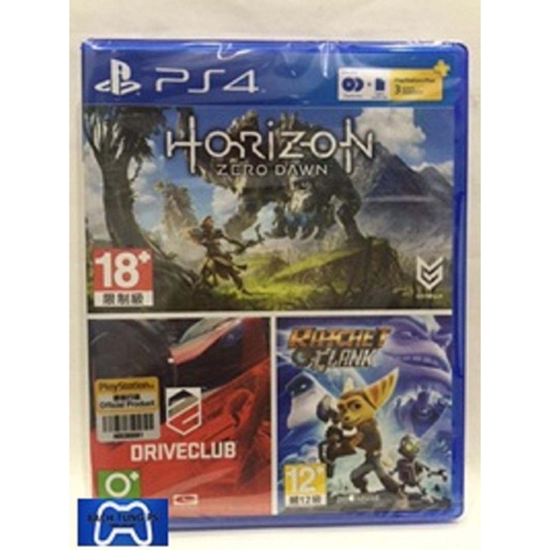 Combo 3 game PS4 :Horizon +Driveclub + Ratchet & Clant