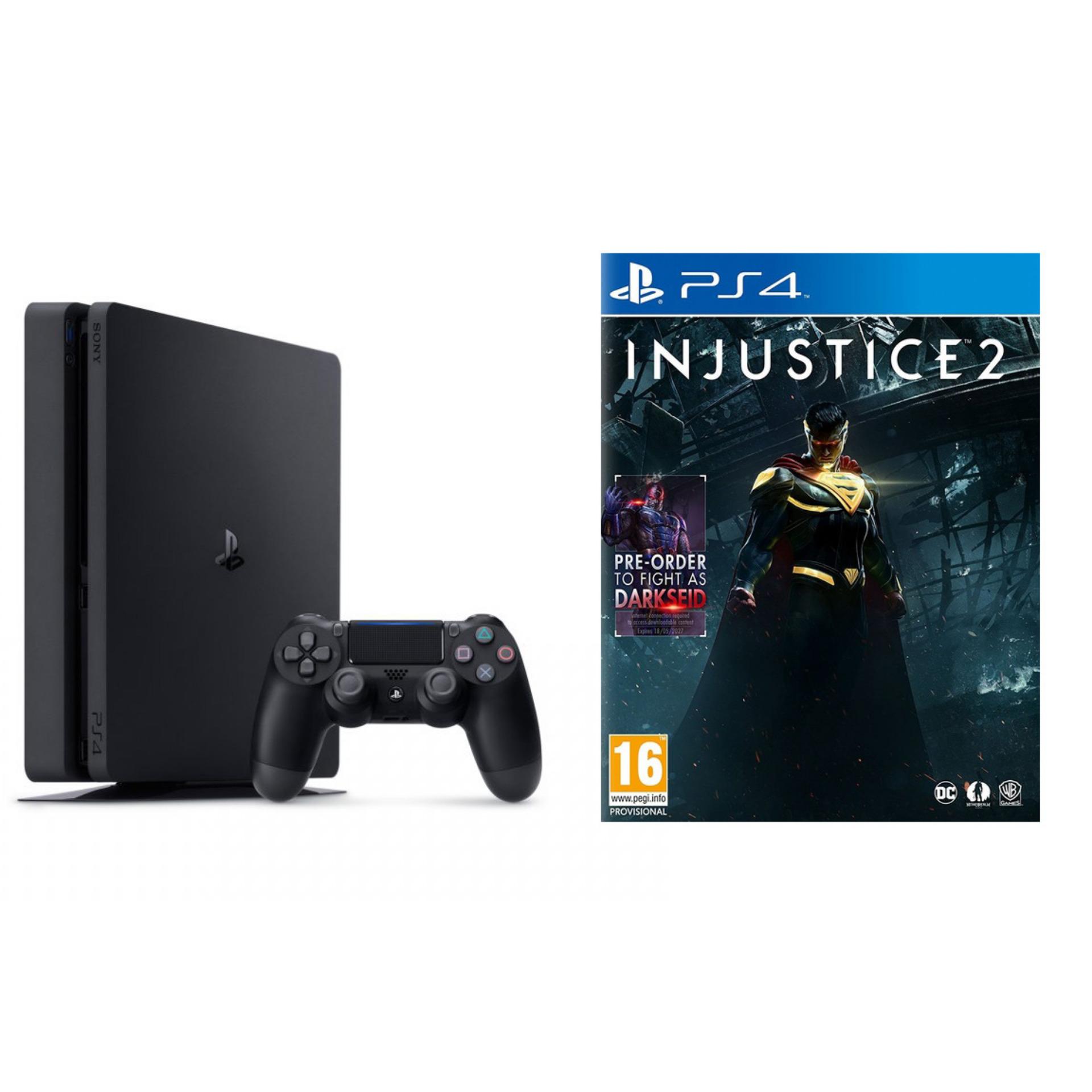 Combo Bộ Máy chơi game Playstation 4 Slim 500G (đen) + Game Injustice 2