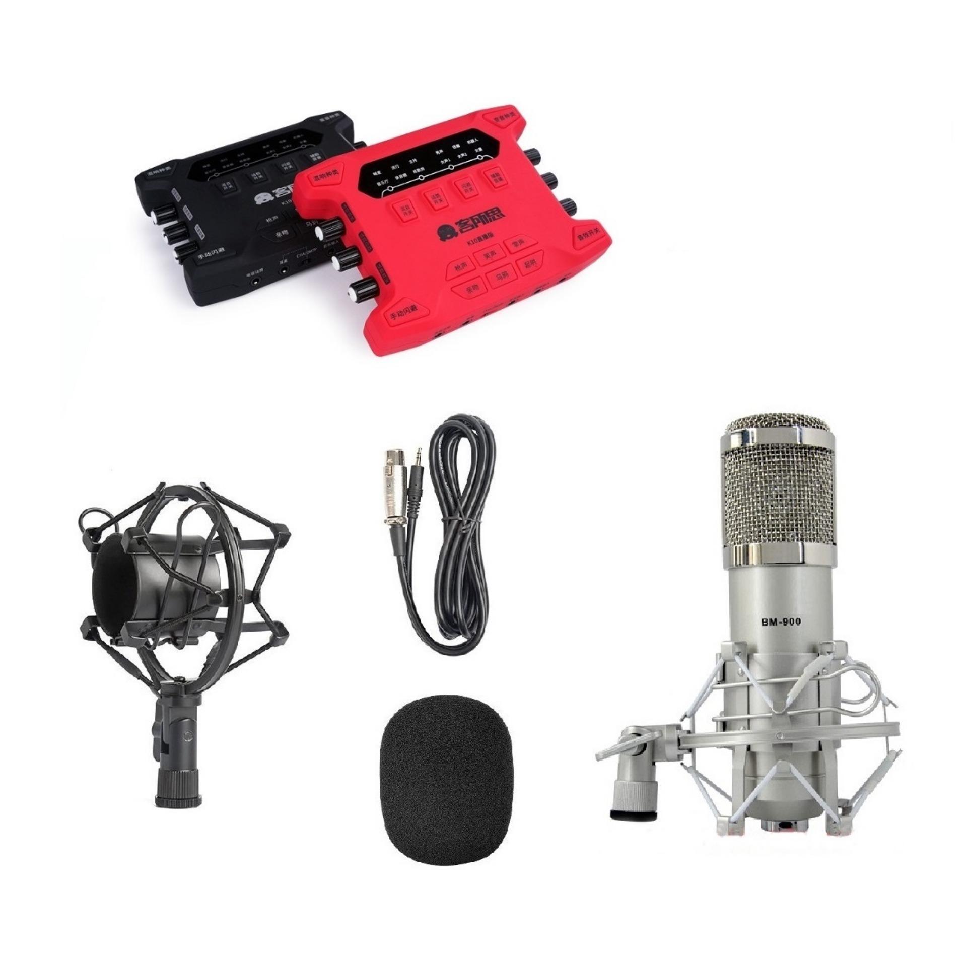 Combo Karaoke chuyên nghiệp với Sound card XOX K10X tích hợp live stream và Micro BM 900